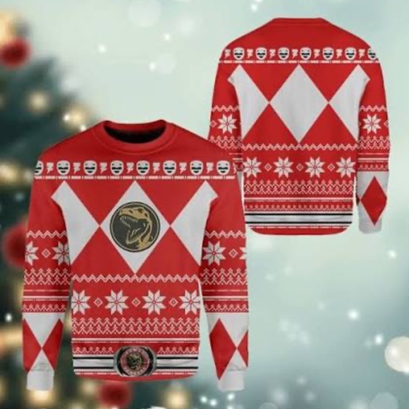 red ranger christmas sweater